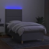 thumbnail of vidaXL Boxspringbett mit Matratze & LED Hellgrau 90x200 cm Stoff