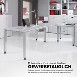 thumbnail of bümö manuell höhenverstellbarer Schreibtisch 200x100 cm in Nussbaum - PC Tisch höhenverstellbar & groß, höhenverstellbarer Tisch Büro, großer