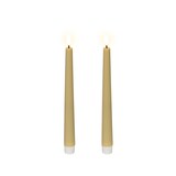 thumbnail of 2 LED Kerzen mit Timerfunktion Outdoor 25,5cm Kunststoff - Kunststoffkerzen flackernde Flamme batteriebetrieben Stabkerzen Dunkel Creme Warmweiß