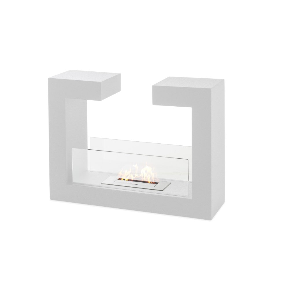 Moderner Design-Boden-Biokamin Tete a tete Weiß 2 kW/h