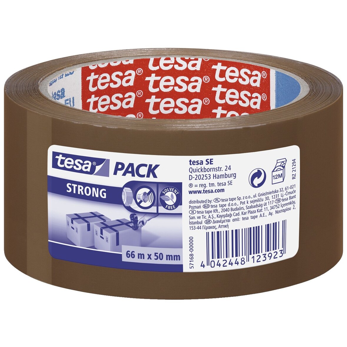 Tesa® 57168-00000-05 Packband Strong 5716 - 50 mm x 66 m, braun, PP