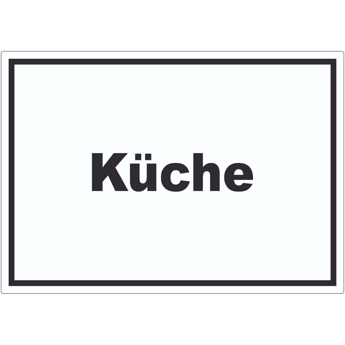 Küche Aufkleber mit Text Kitchen cucina waagerecht A8 (52x74mm)