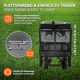 thumbnail of Hauki Bollerwagen L Grau, faltbar mit Dach, Handwagen klappbar, bis 80 kg, 2 Netztaschen + Außentasche, Bremse, Transportwagen Kinder