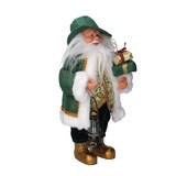 thumbnail of Vacchetti Babbo natale in tessuto oro verde cm 18x8h30
