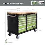 thumbnail of Werkstattwagen DELUXE 12 Schubladen, 123 cm Breite, massiver Arbeitsplatte 4 gefüllte Einlagen