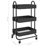 thumbnail of vidaXL Trolley 3-laags 43x34x79 cm staal zwart
