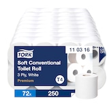 thumbnail of Tork Weiches Kleinrollen-Toilettenpapier in Weiß T4, Premium, 3-lagig, 72 × 250 Blatt, 110316