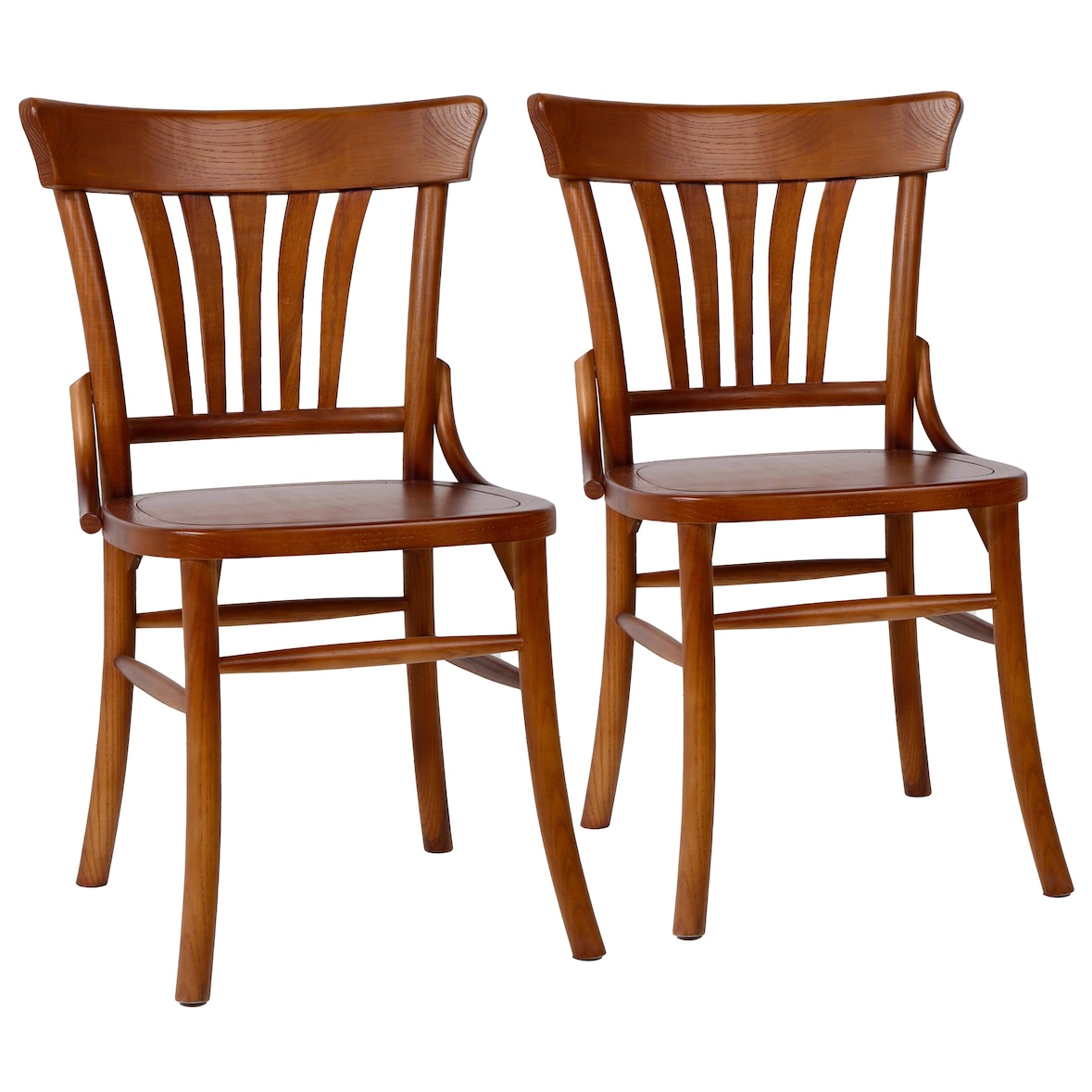 Lot de 2 chaises style scandinave en bois d'orme foncé - Oviala