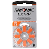 thumbnail of Rayovac HA13 PR48  Hörgeräte Batterien Extra Advanced 8er Sparpack 6 + 2 Gratis 5000252100973, Lieferung besteht aus 8 Stück Batterien