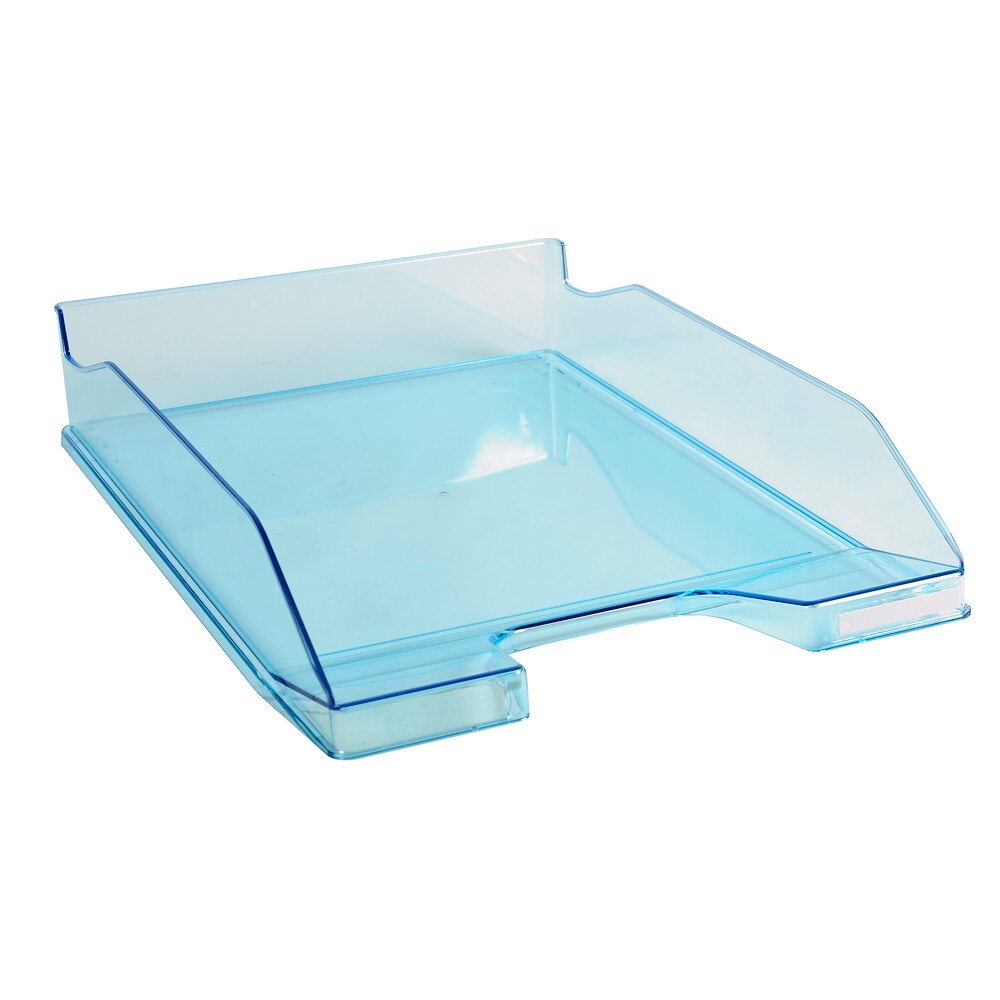 Exacompta - Réf. 113236D - Carton de 6 Corbeilles à courrier COMBO MIDI - 34 x 25 x 6,5 cm - pour format A4 + - turquoise transparent glossy