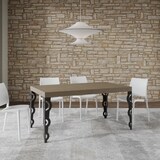 thumbnail of Karamay Premium 160/264x90 cm ausziehbarer Tisch in Taubengrau mit anthrazitfarbenen Beinen