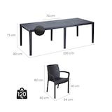 thumbnail of Dmora Tisch und Stühle Dantonaz, ausziehbares rechteckiges Außenregal mit 4 Stühlen inklusive, 100 % Made in Italy, Anthrazit
