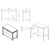 thumbnail of Tavolo lavoro in acciaio inox con ripiano 120x60x85 cm