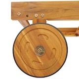 thumbnail of vidaXL Inklapbare Zonnebank met Wielen & Kussen Beige Massief Acaciahout