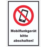 thumbnail of Smartphone Handy aus Mobilfunkgerät abschalten Aufkleber A6 (105x148mm)