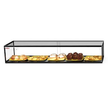 MBH - Vetrina espositiva neutra professionale Snack 120 cm vetri dritti. Espositore neutro da banco porta brioches per bar e pasticceria.