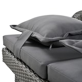 thumbnail of Merax Garten-Lounge-Sessel-Set für 2 Personen, graues Rattan, verstellbare Rückenlehne, Beistelltisch aus Akazienholz, als Outdoor-Bett nutzbar