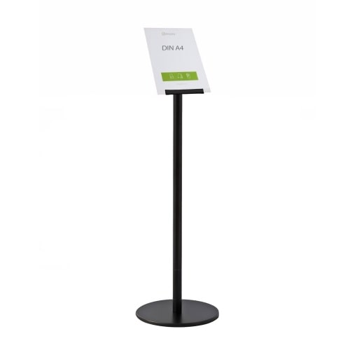 Edelstahl-Infoständer-System »Q« schwarz, DIN A4 schräg