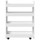thumbnail of vidaXL Smalle opbergtrolley met 4 lagen, wit bewerkt hout