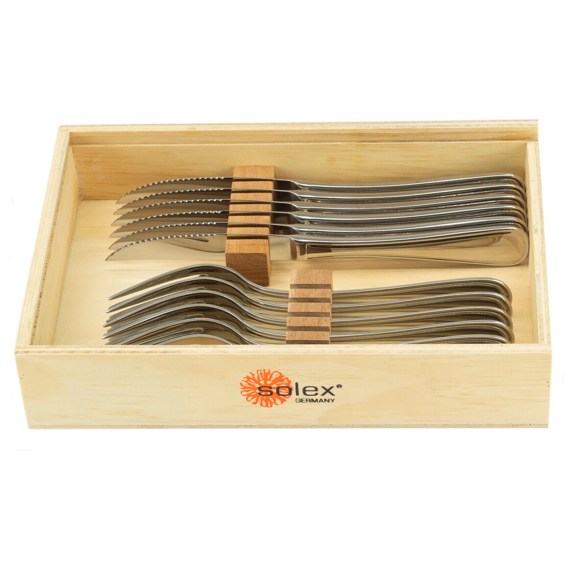 Solex Selina Steakbesteckset 12 teilig für 6 Personen in Holzbox