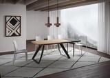 thumbnail of Ausziehbarer Tisch 90x160/210 cm Tabira entrindete Eiche mit anthrazitfarbenen Beinen