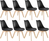 thumbnail of tectake Sillas de comedor FREDERIKKE - Juego de 8 negro/negro