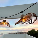 thumbnail of Lumisky WAVY 7xE27 6M verbindbare Lichterkette Rattan Beige