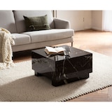thumbnail of Couchtisch MONOBLOC 60x60x35 cm Schwarz Hochglanz mit Marmor Optik, Wohnzimmertisch Cube Quadratisch, Design Sofatisch, Lounge Kaffeetisch