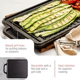 thumbnail of Victoria Bistecchiera Ghisa Smaltata Induzione, Piastra per Grigliare Reversibile 33X21cm, VIC-38793, Nero