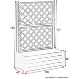 thumbnail of Fioriera Italia Rettangolare con Spalliera Stefanplast CM.100x43x142h Antracite