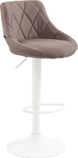 thumbnail of Barhocker FALON - Stoff Taupe 46x49x83 cm Weiß | Barstuhl Mit Lehne Drehbar Tresenhocker Tresenstuhl Kneipenhocker Kneipenstuhl