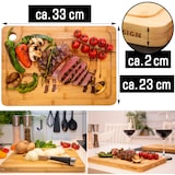 thumbnail of 2 cm Dik: 2x Houten Snijplank met Sapgoot - 33x23 Massief Bamboe Keukenplank Trancheerplank Hout