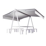 thumbnail of Ensemble Store double pente Table et bancs Buenavista 8 places Intersun (Blanc satiné RAL9010 - Gris Clair F077)