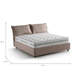 thumbnail of Dmora Doppelbett Dmarin, Bettkasten mit Stoffbezug, 100 % Made in Italy, Öffnung vorne, inklusive Matratze 160 x 200 cm, Taupe