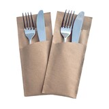 thumbnail of VEPATIM 520 Pochetto Bestecktaschen 200x85mm PURE Natronkraft mit Serviette braun