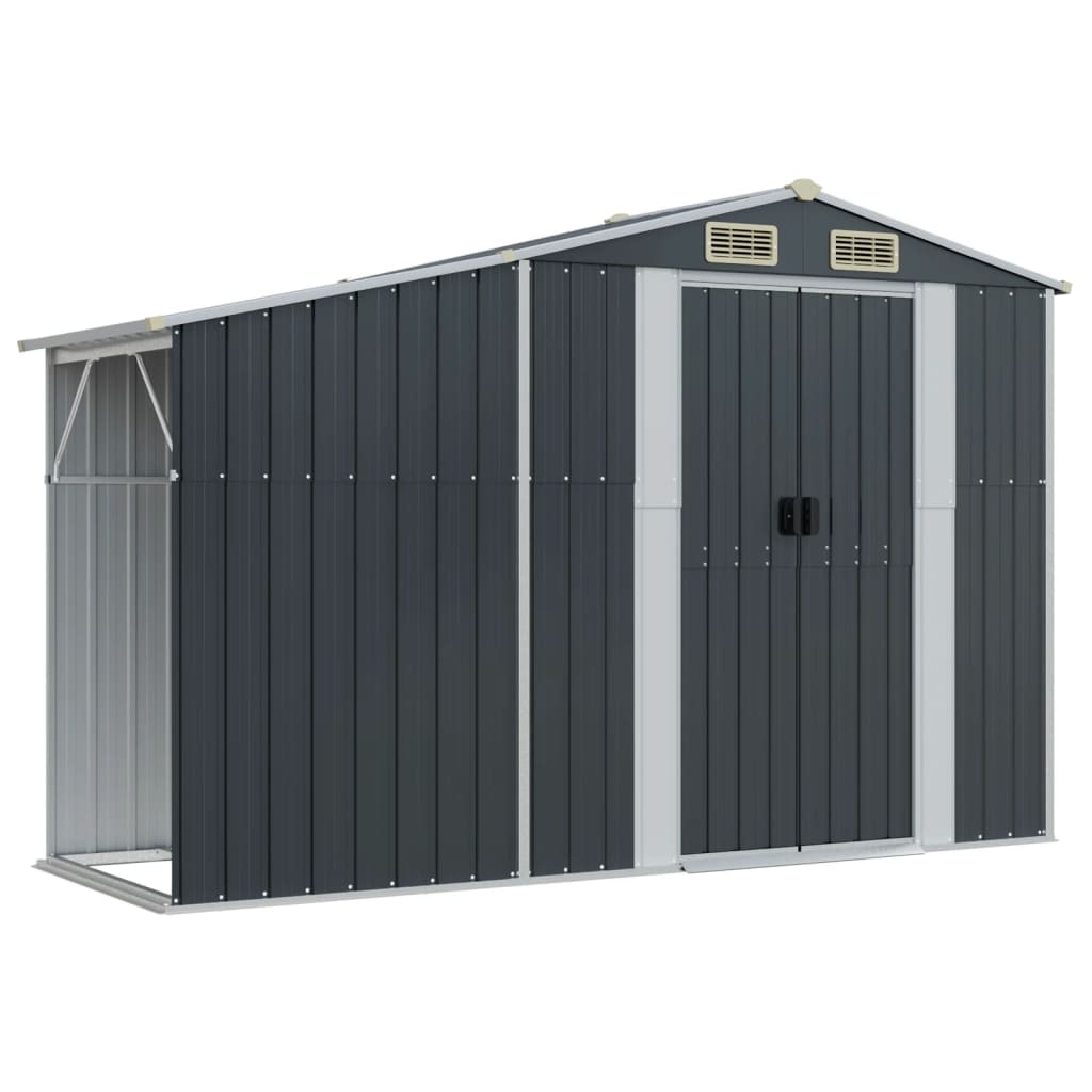 Abri de jardin anthracite 277x93x179 cm acier galvanisé Modèle AbriNomade 230
