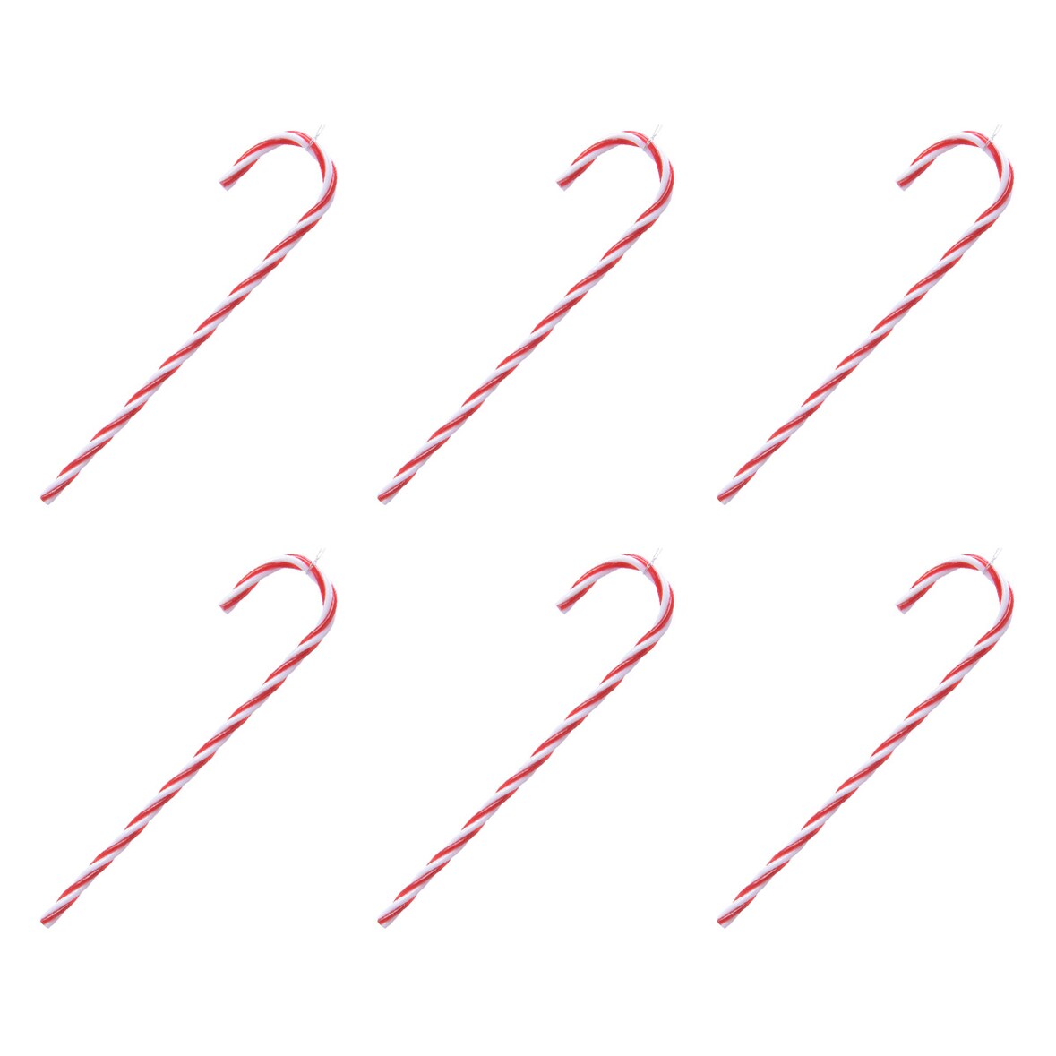 6 Deko Weihnachtsanhänger Zuckerstangen Christbaumschmuck bruchsicher rot weiß