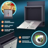 thumbnail of MONZANA® Design Briefkasten Edelstahl mit Zeitungsfach