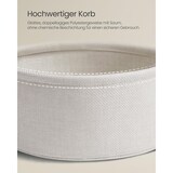 thumbnail of Beistelltisch rund aus Metall, Kleiner Tisch, Couchtisch mit Korb, Wohnzimmertisch, Korb aus Stoff, Nachttisch modern, naturbeige-cremeweiß