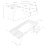 thumbnail of Angel Cerdá Bureau en noyer et bois recouvert de simili-cuir crème 3268C 215 x 80 x 75