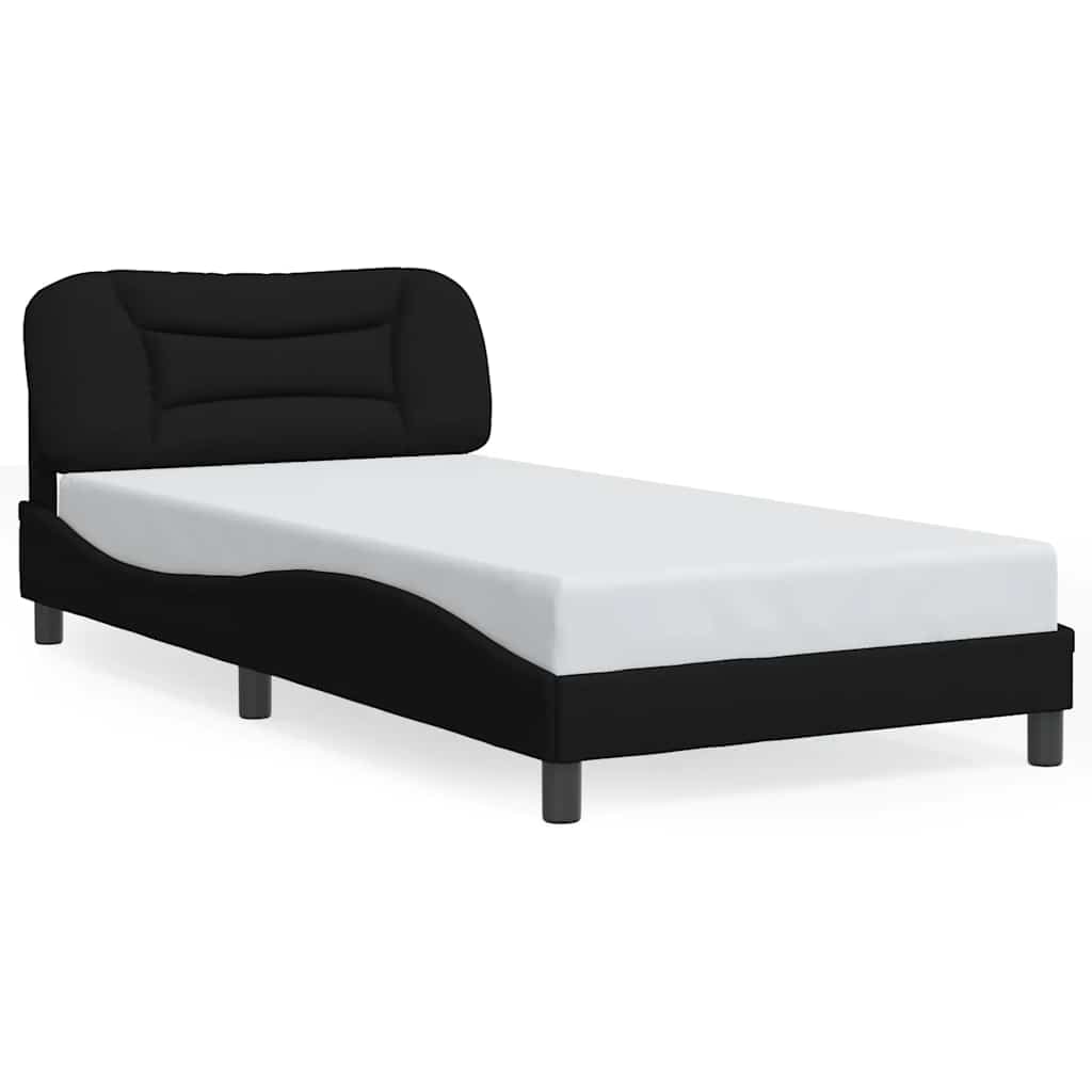 vidaXL Bettgestell ohne Matratze "Hvar" Schwarz 100x200 cm Stoff