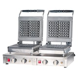 thumbnail of Romux® Gaufrier Électrique Professionnel Double de Table en Acier Inox 61x33 cm | Plaques de Cuisson en fonte en Fonte - 8 Gaufres Carrées - 4000 W