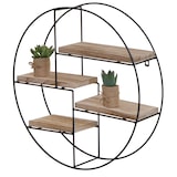 thumbnail of Estantería de pared HWC-K76, estantería colgante estantería flotante, 4 estantes metal madera maciza industrial 45x45x11cm ~ natural