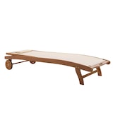 thumbnail of Set di 2 lettini prendisole reclinabili in legno con ruote – Ecrù