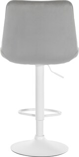 thumbnail of DELUKE® Barhocker 2er Set RIO - Grau, Samt, Weiß | Barhocker mit Lehne Barstuhl Tresenhocker Tresenstuhl Kneipenhocker Kneipenstuhl