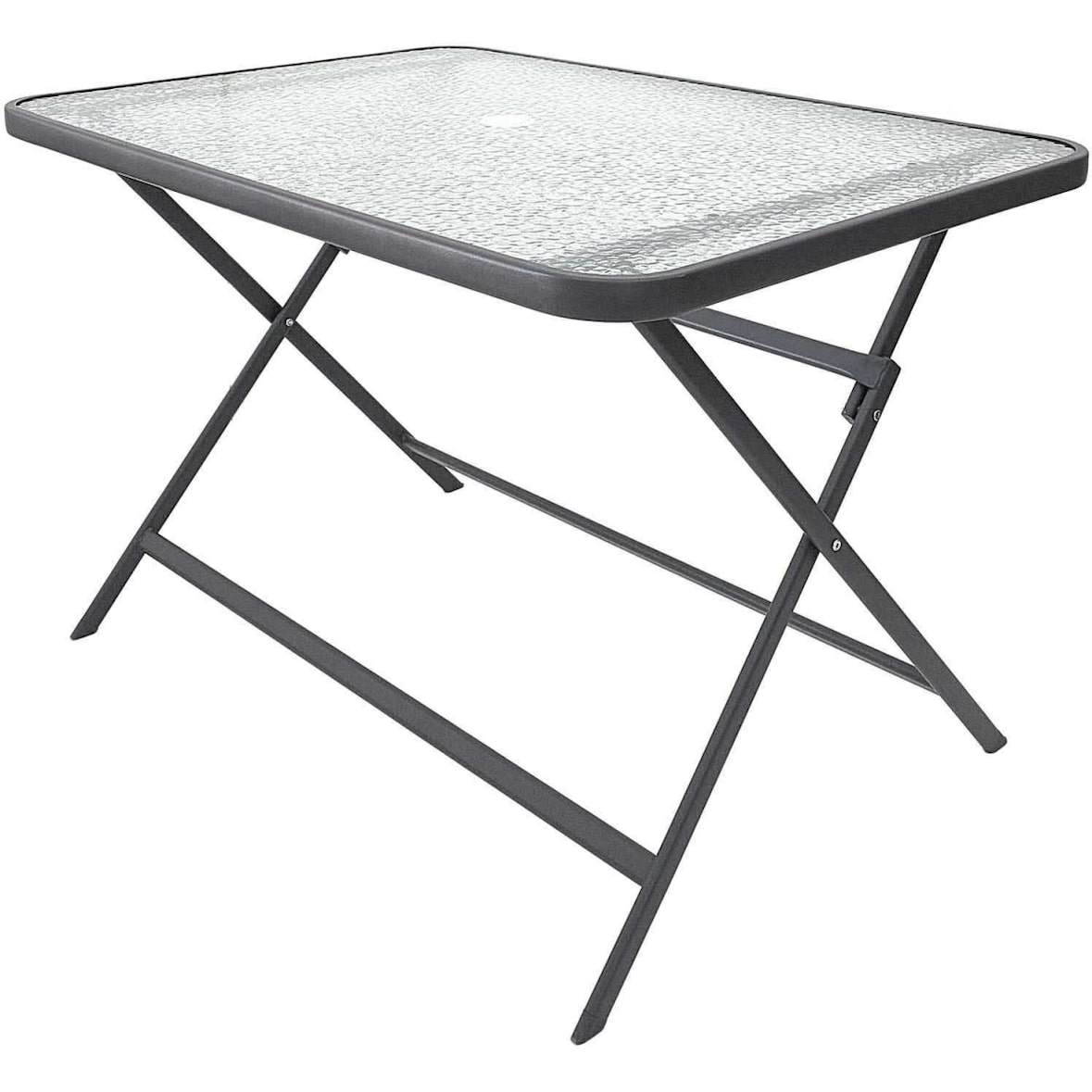 Table de jardin en métal et verre trempé Formentera 110 x 70 cm gris The Home Deco Factory