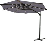 thumbnail of METRO Professional Zweefparasol, aluminium / staal / polyester, Ø 2,5 x 2,44 m, met LED-verlichting en zonnepaneel, grijs