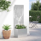 thumbnail of vidaXL Blumentopf mit dekorativem Paneel Silber 50 x 140 cm Edelstahl