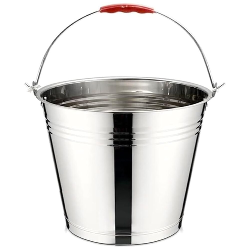 Cubo de Acero Inoxidable Balde Metalico 14 litros con Mango Portátil COSHANO