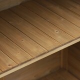 thumbnail of Outsunny Cobertizo de Almacenamiento de Madera 87x46,5x96,5 cm con 2 Estantes Interiores 2 puertas de Buena Ventilación y Techo Inclinado para Terreza